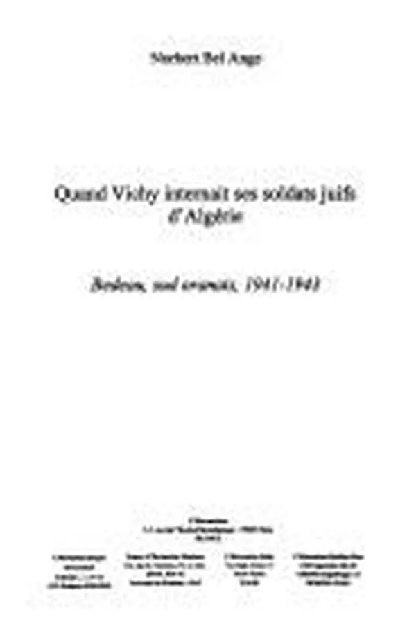 Capa de Quand Vichy internait ses soldats juifs d'Algérie