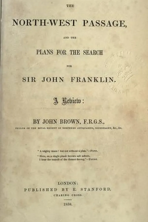 Capa de The north-west passage and the plans for the search for Sir John Franklin