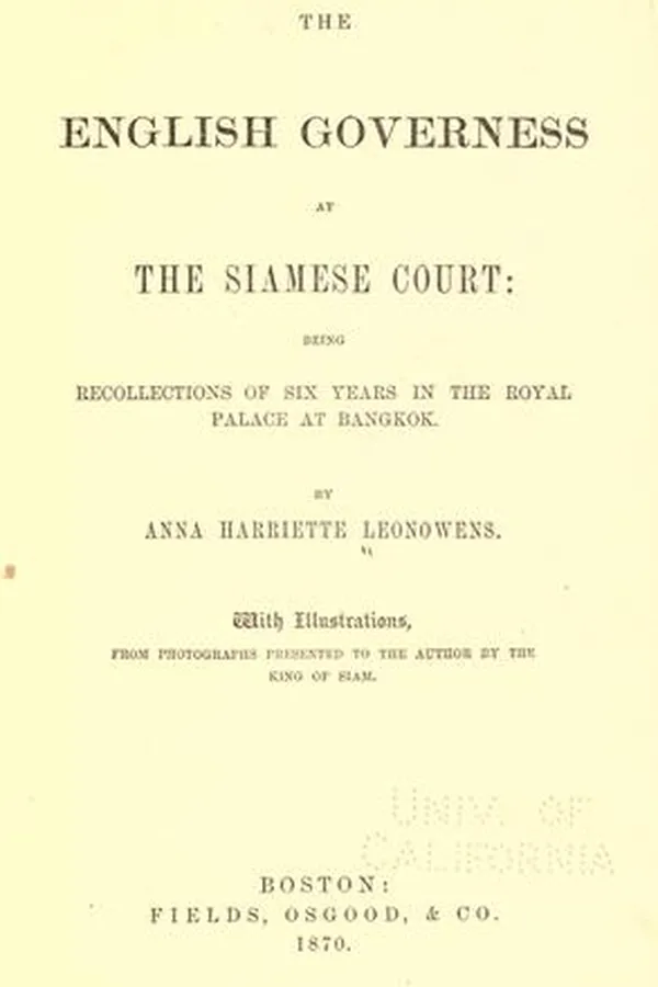 Capa de The English Governess at the Siamese Court