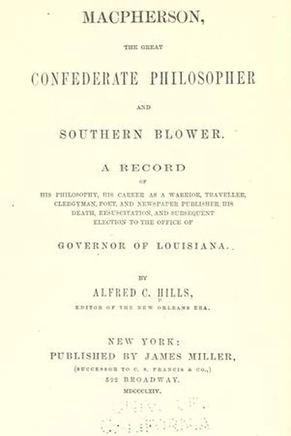 Capa de MacPherson, the great Confederate philosopher...