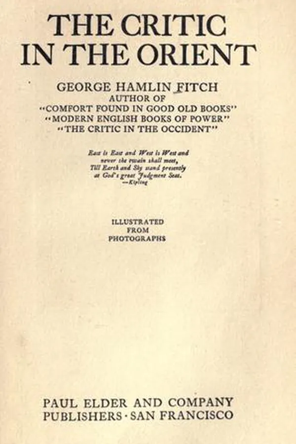 Capa de The critic in the Orient