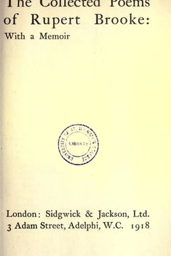 Capa de The collected poems of Rupert Brooke