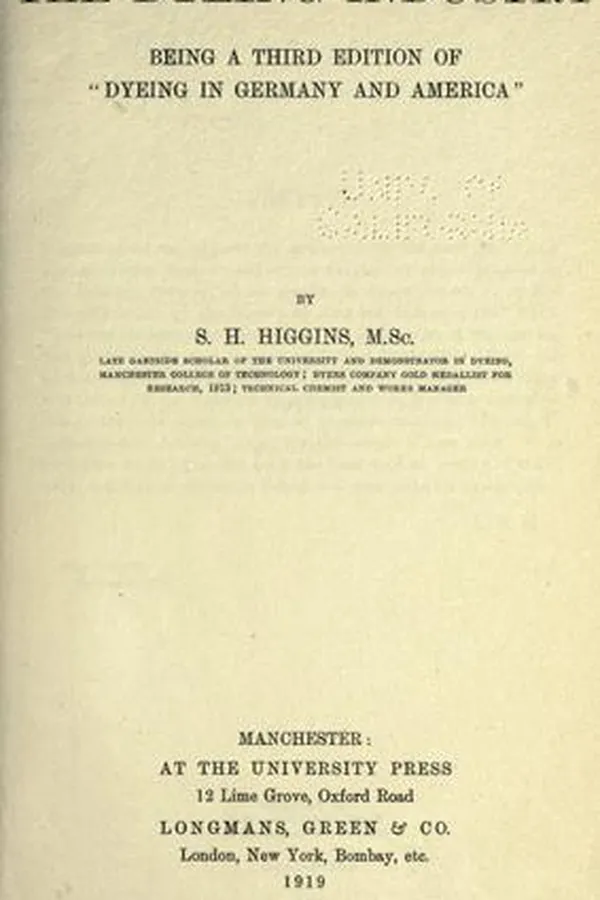 Capa de The dyeing industry, being a third edition of "Dyeing in Germany and America"