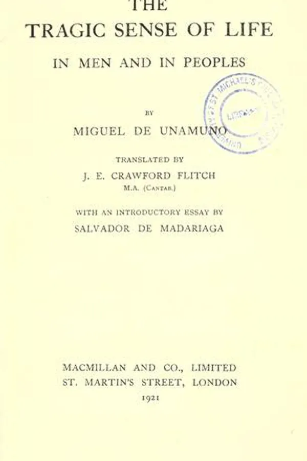 Capa de Del sentimiento trágico de la vida en los hombres y en los pueblos