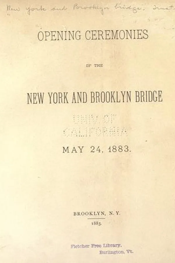 Capa de Opening ceremonies of the New York and Brooklyn bridge, May 24, 1883