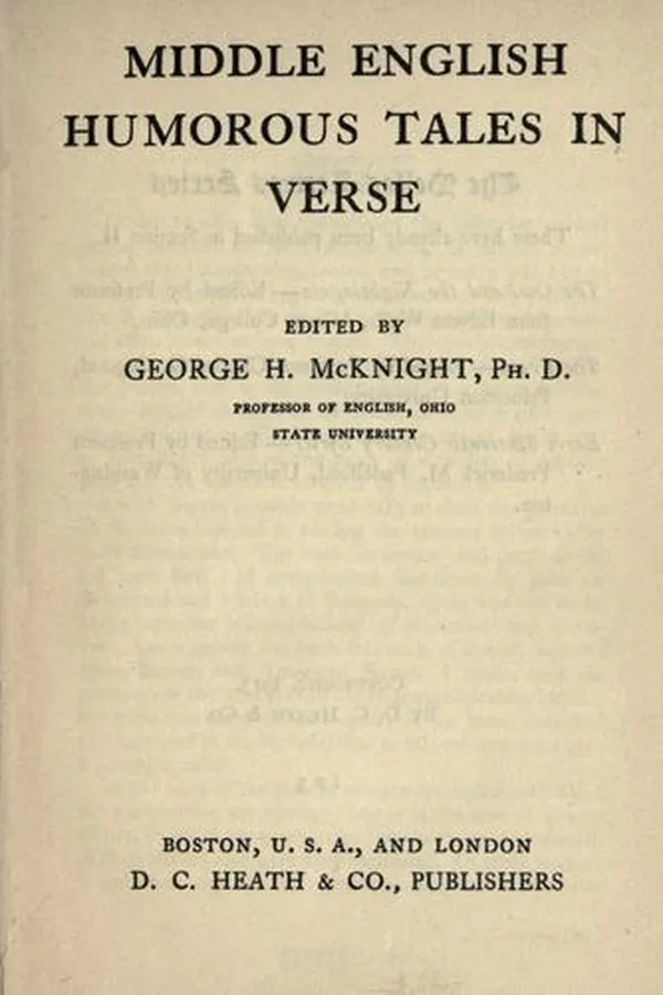 Capa de Middle English humorous tales in verse