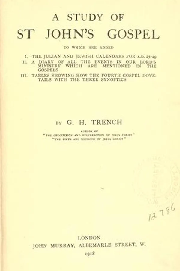 Capa de A study of St. John's Gospel