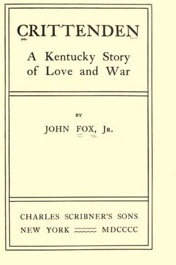 Capa de Crittenden, a Kentucky story of love and war