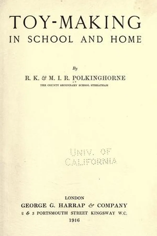 Capa de Toy-making in school and home