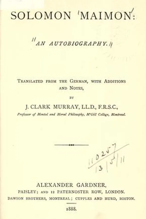 Capa de Solomon Maimon