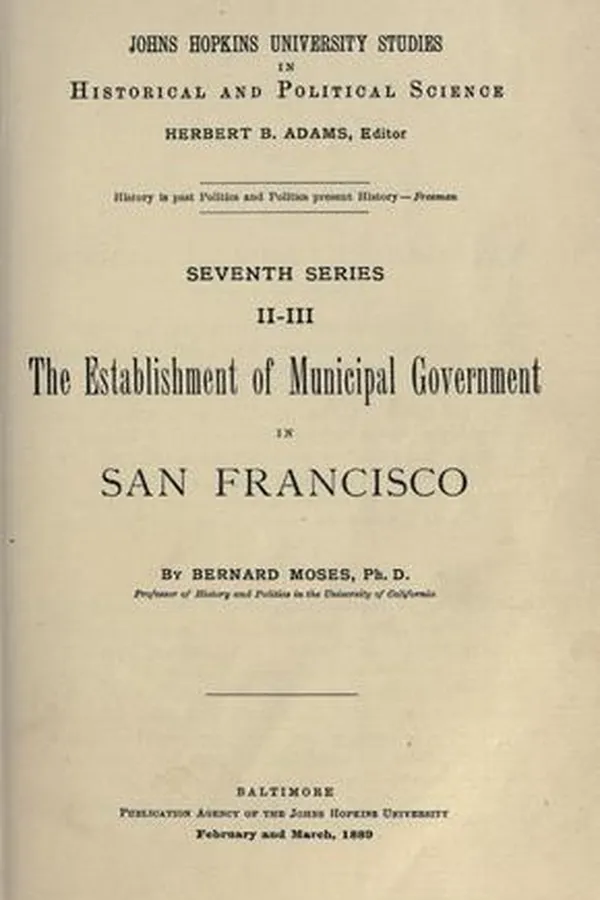 Capa de The establishment of municipal government in San Francisco