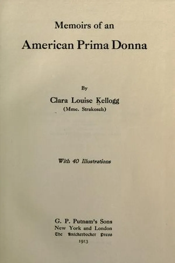 Capa de Memoirs of an American prima donna