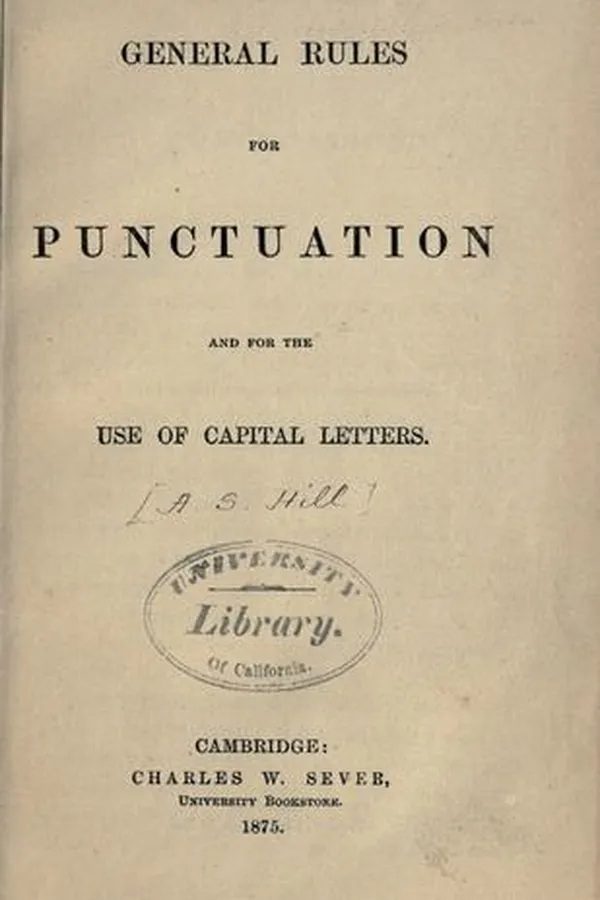 Capa de General rules for punctuation and for the use of capital letters