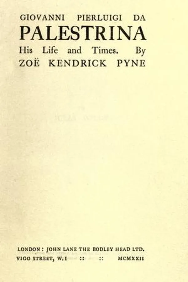 Capa de Giovanni Pierluigi da Palestrina