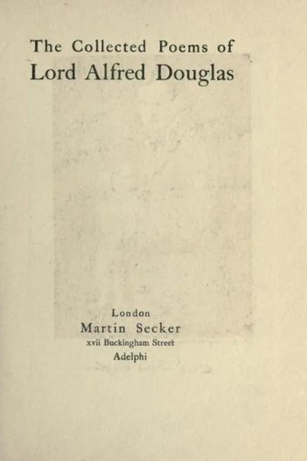 Capa de The collected poems of Lord Alfred Douglas