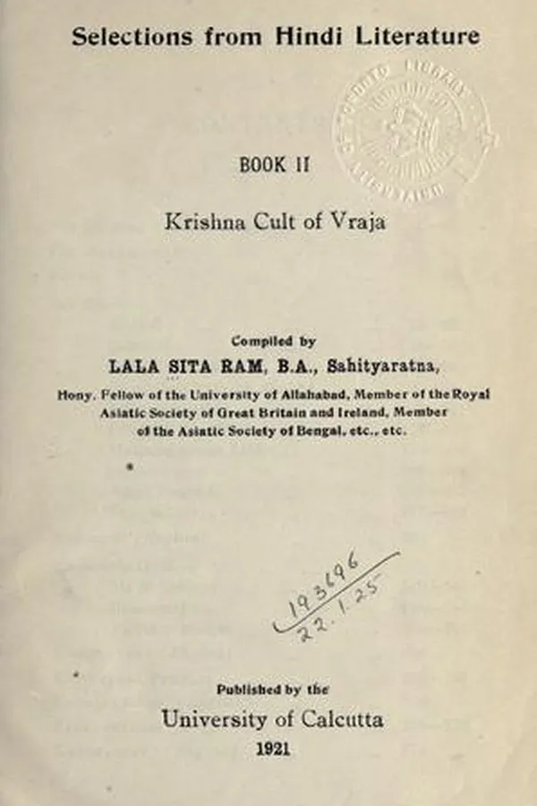 Capa de Selections from Hindi literature