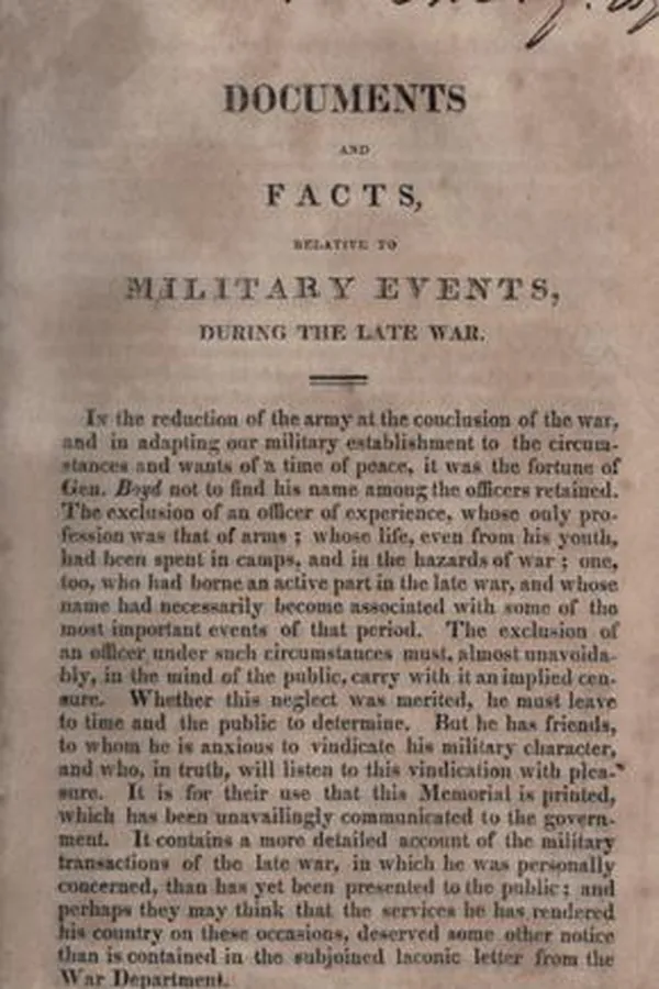 Capa de Documents and facts, relative to military events, during the late war