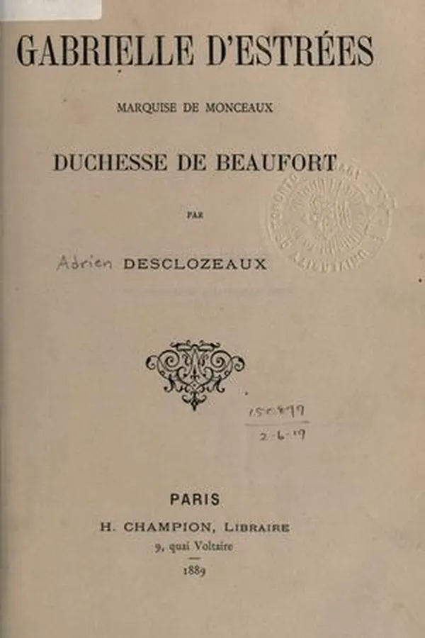 Capa de Gabrielle D'Estrées