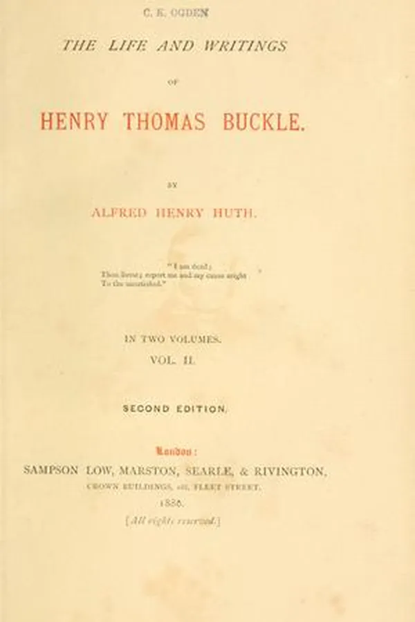 Capa de The life and writings of Henry Thomas Buckle