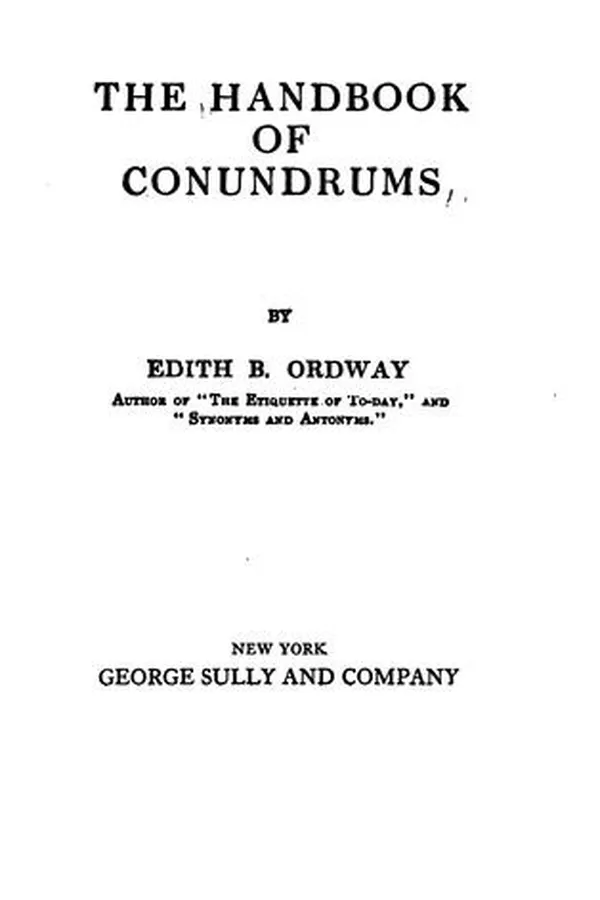 Capa de The handbook of conundrums