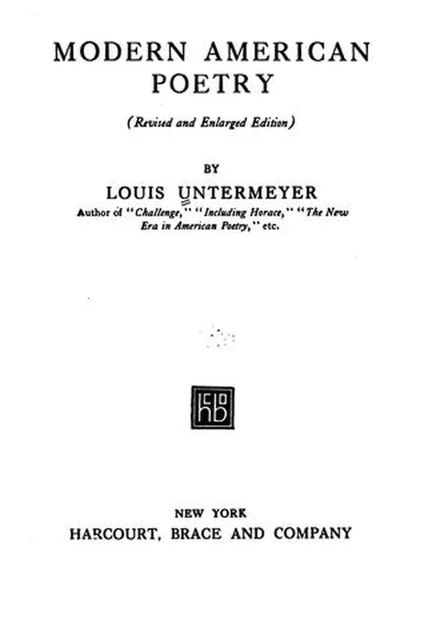 Capa de Modern American poetry