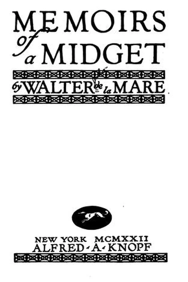 Capa de Memoirs of a midget