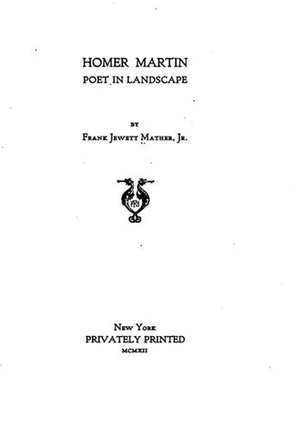 Capa de Homer Martin, poet in landscape