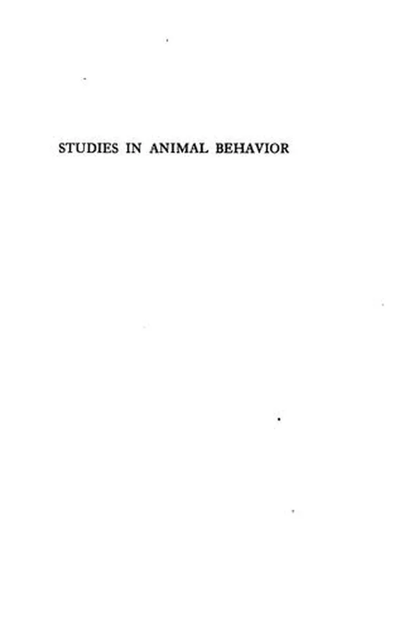 Cover of Studies in animal behavior