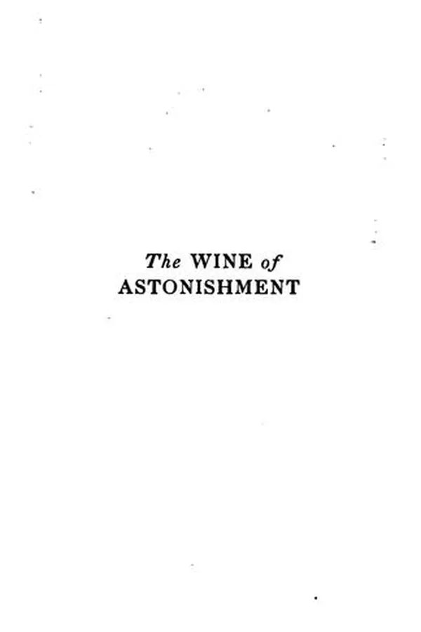 Capa de The wine of astonishment