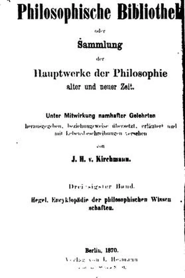 Capa de Encyklopädie der philosophischen Wissenschaften im Grundrisse