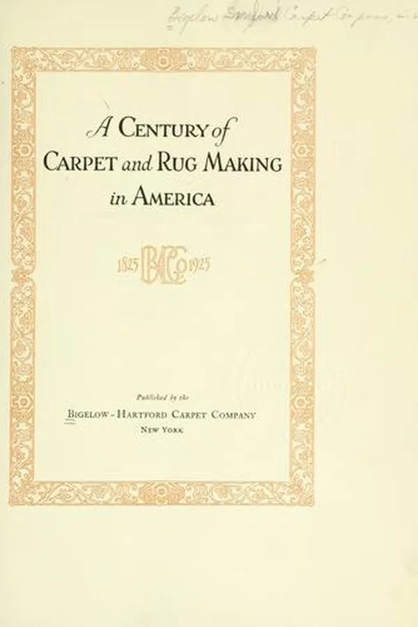 Capa de A century of carpet and rug making in America ..