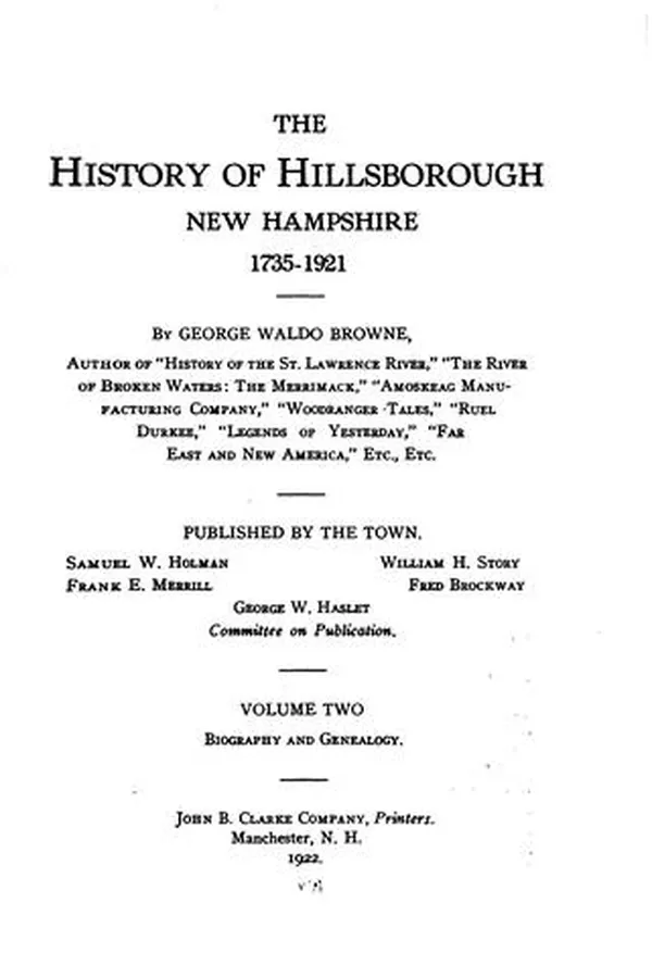 Capa de The history of Hillsborough, New Hampshire, 1735-1921