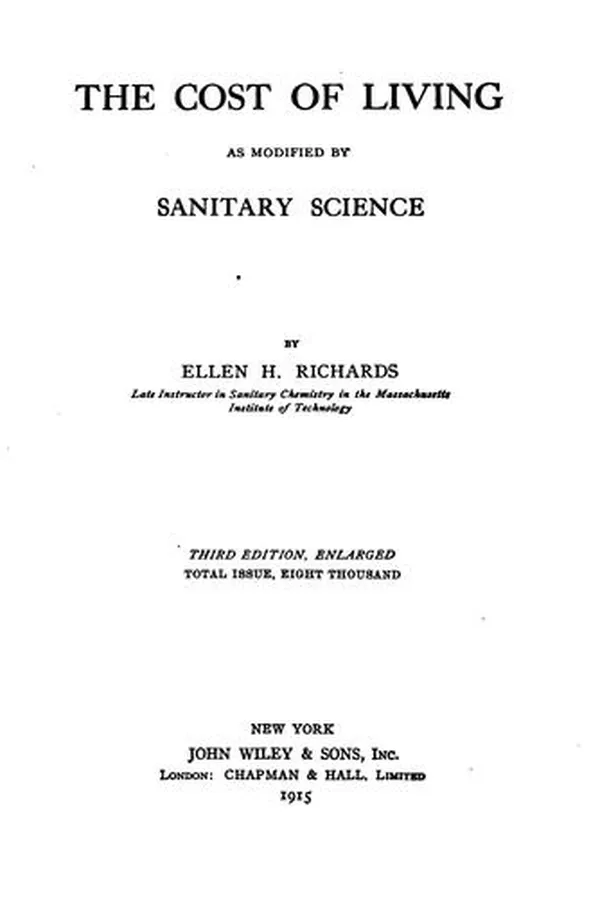 Capa de The cost of living as modified by sanitary science