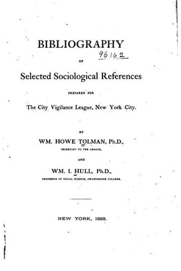 Capa de Bibliography of Selected Sociological References Prepared for the City ...