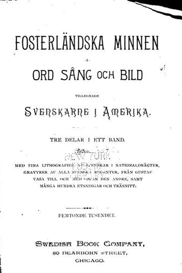 Capa de Fosterländska minnen i ord, sång och bild