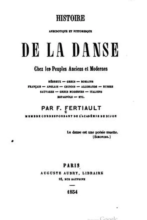 Capa de Histoire anecdotique et pittoresque de la danse chez les peuples anciens et modernes ..