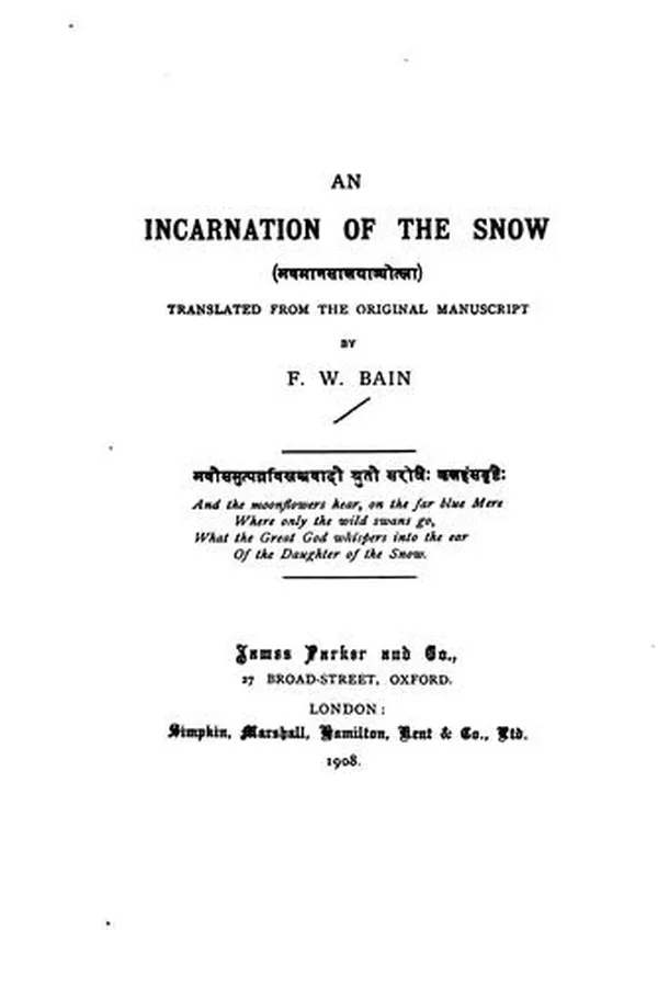 Capa de An incarnation of the snow ..