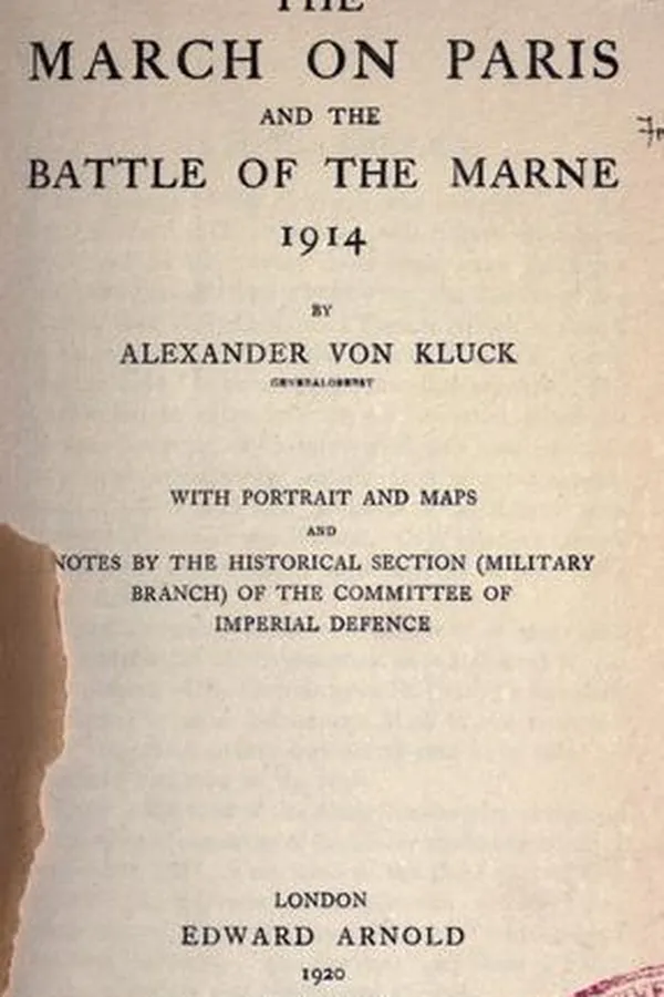 Capa de The march on Paris and the battle of the Marne, 1914
