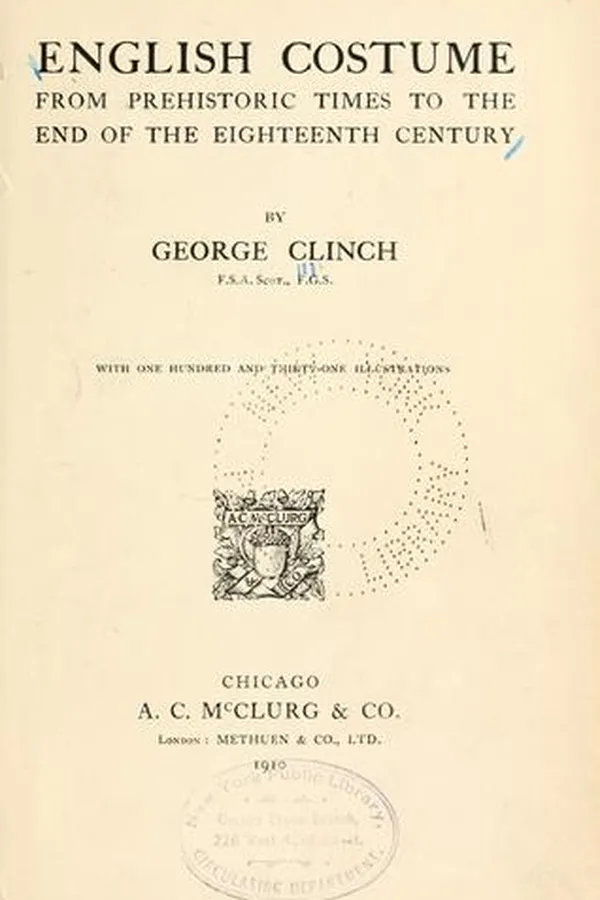 Capa de English costume from prehistoric times to the end of the eighteenth century