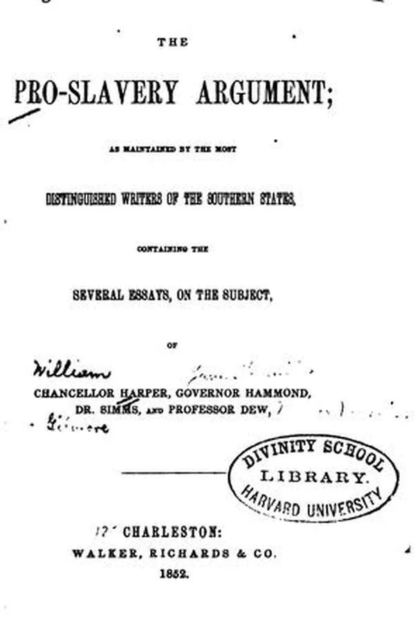 Capa de The Pro-slavery Argument, as Maintained by the Most Distinguished Writers of the Southern States