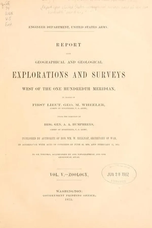 Capa de Report upon United States Geographical surveys west of the one hundredth meridian