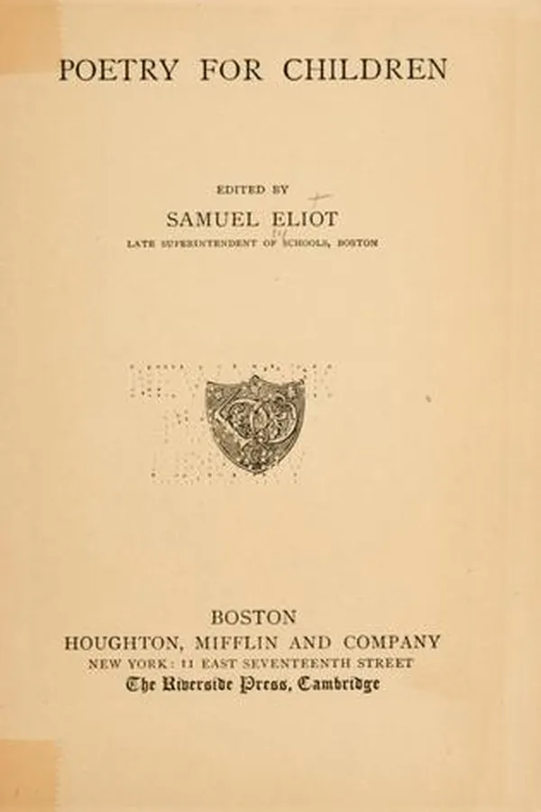 Capa de Poetry for children