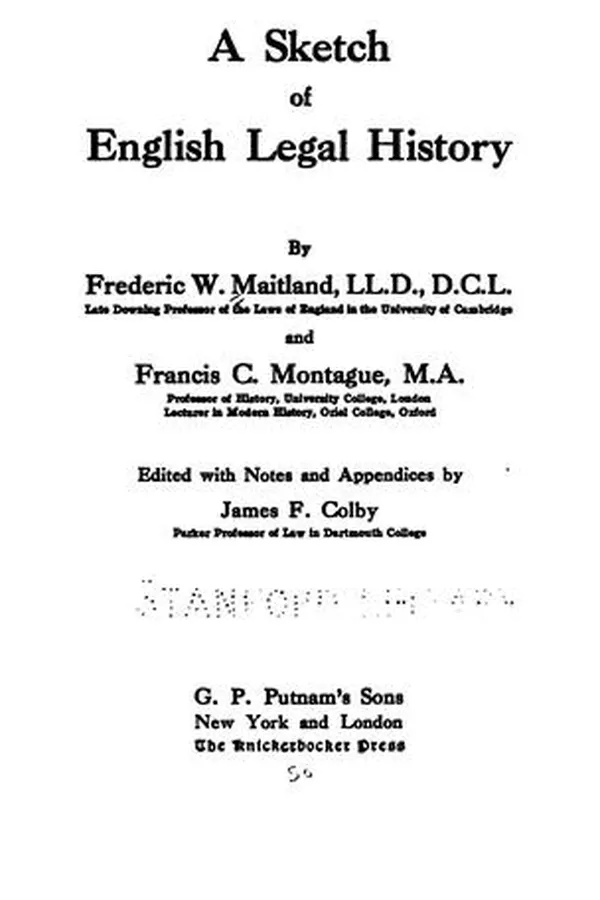 Capa de A sketch of English legal history