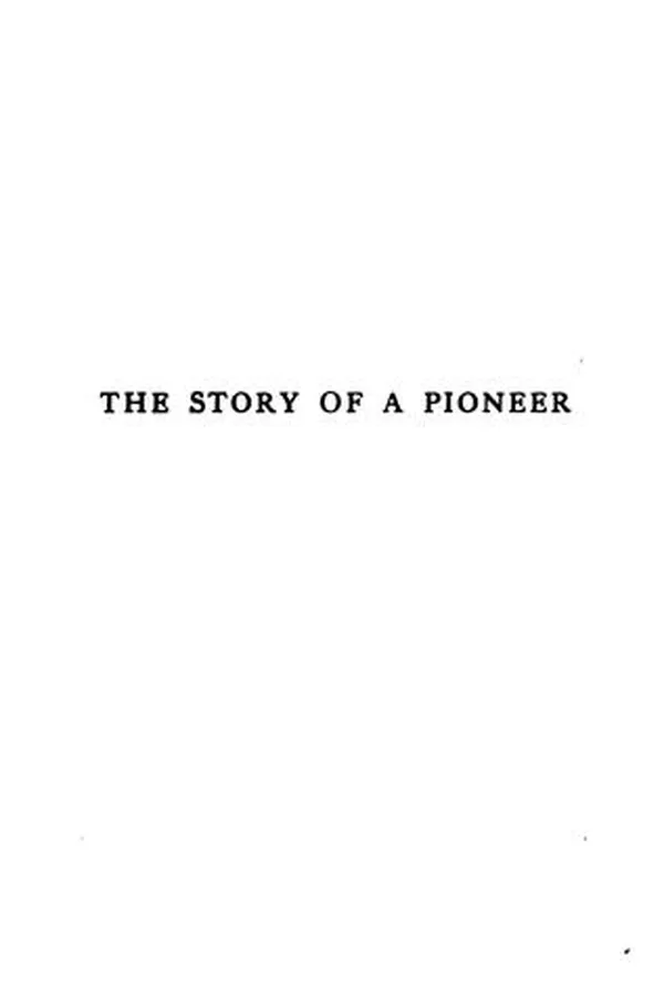 Capa de The Story of a Pioneer