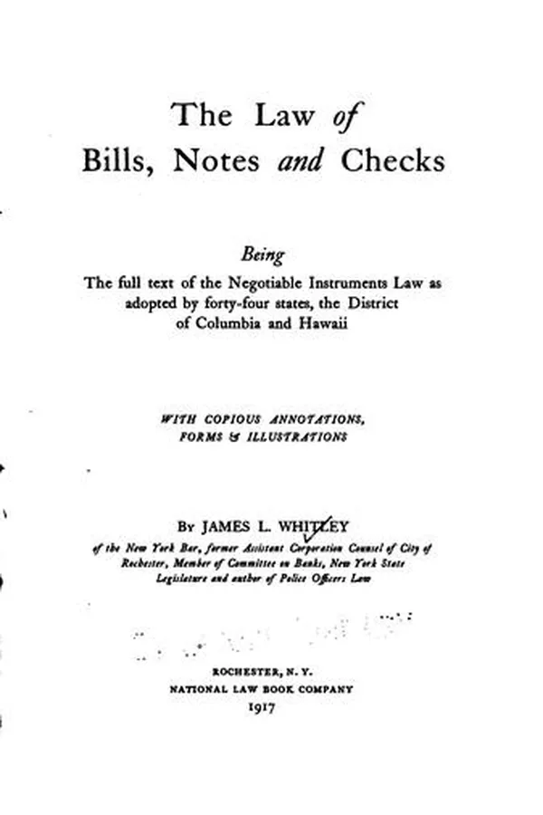 Capa de The law of bills, notes and checks