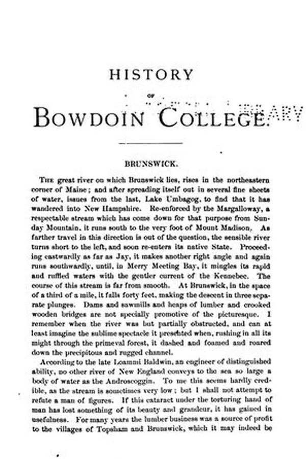 Capa de History of Bowdoin college