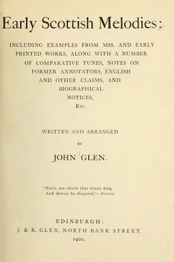 Capa de Early Scottish melodies
