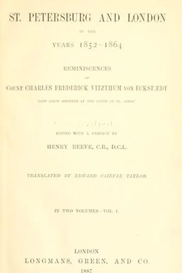 Capa de St. Petersburg and London in the years 1852-64