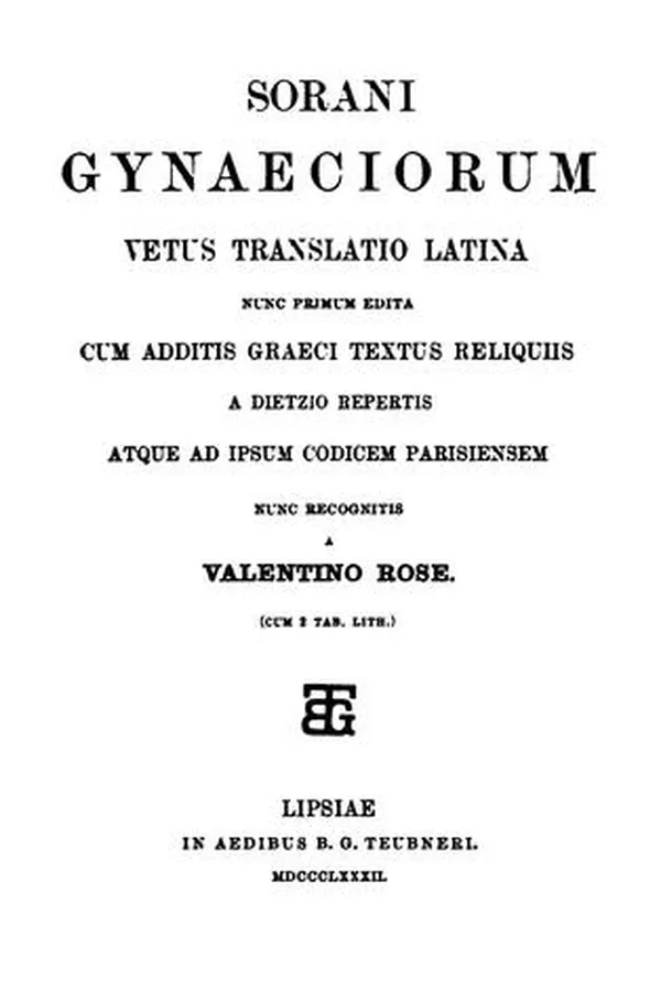 Capa de Sorani Gynaeciorum vetus translatio latina
