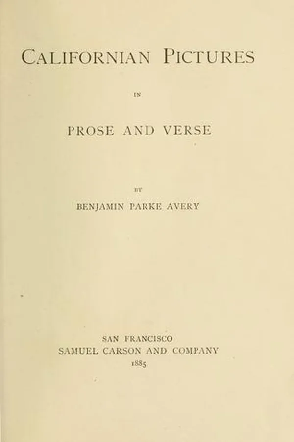 Capa de Californian pictures in prose and verse